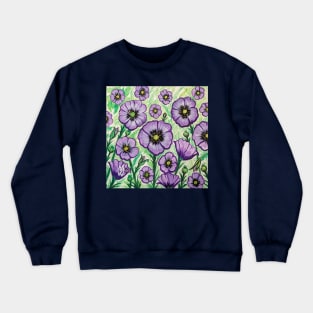 Purple poppies in remembrance of animals that served Crewneck Sweatshirt